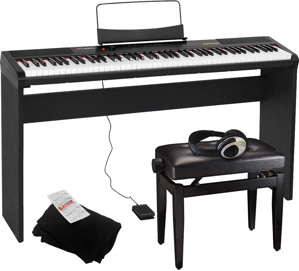 Artesia アルテシア デジタルピアノ (電子ピアノ) セット 88鍵 PERFORMER/BK ブラック (サスティンペダル/専用木製